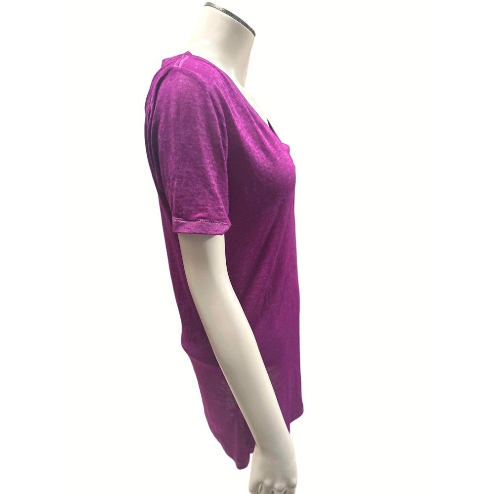 Arizona Jean Company Sheer Lightweight V Neck T Shirt Purple  Size M - Picture 4 of 8